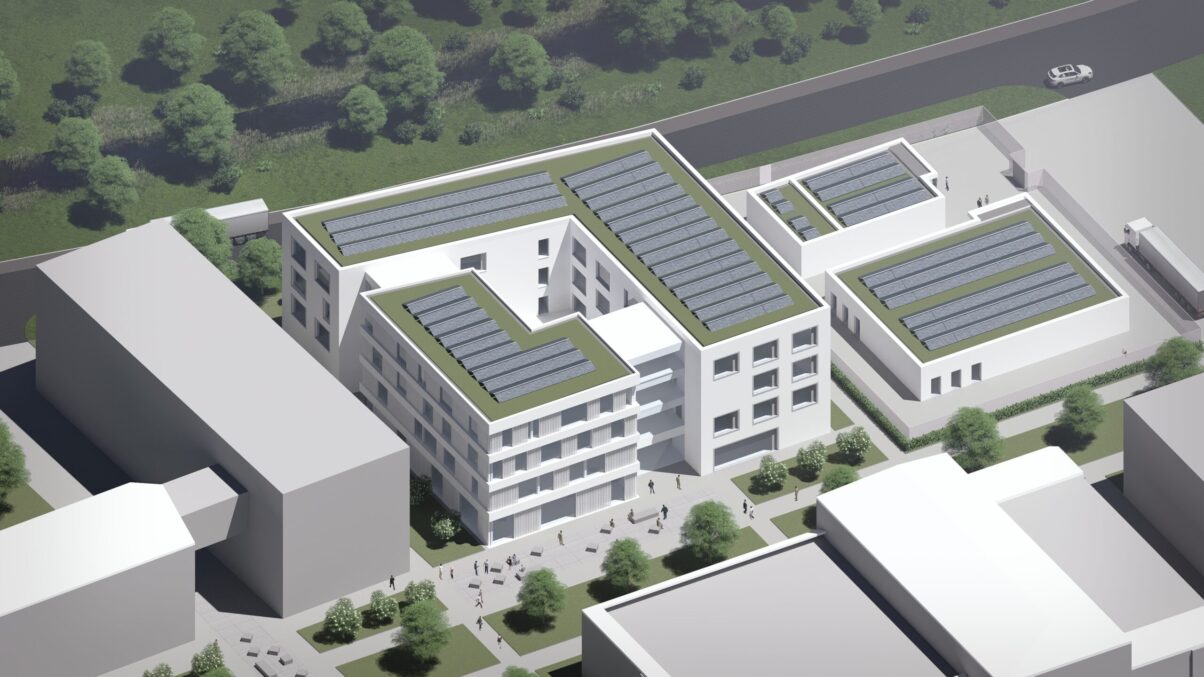 wettbewerb enbw odr campus ellwangen – entwurf luftbild