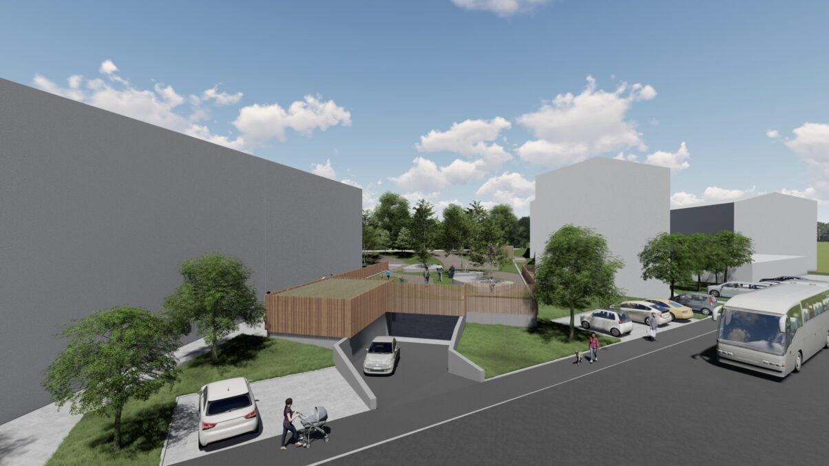 neubau tiefgarage überlingen – visualisierung architektur 3d-visualisierung einer geplanten tiefgarage