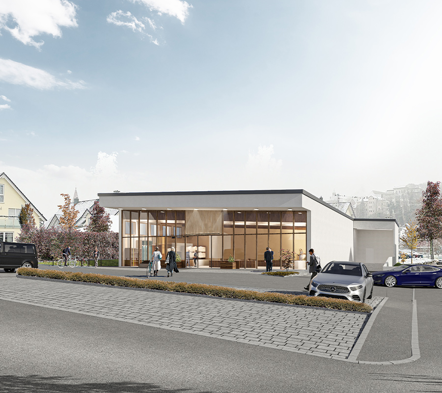 visualisierung eines modernen supermarkts