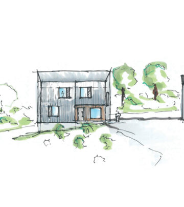 skizze einfamilienhaus