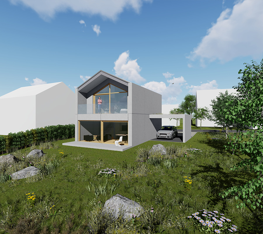 3d-visualisierung einfamilienhaus